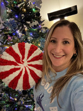 Load image into Gallery viewer, Peppermint/Candy Cane Accent Pillow