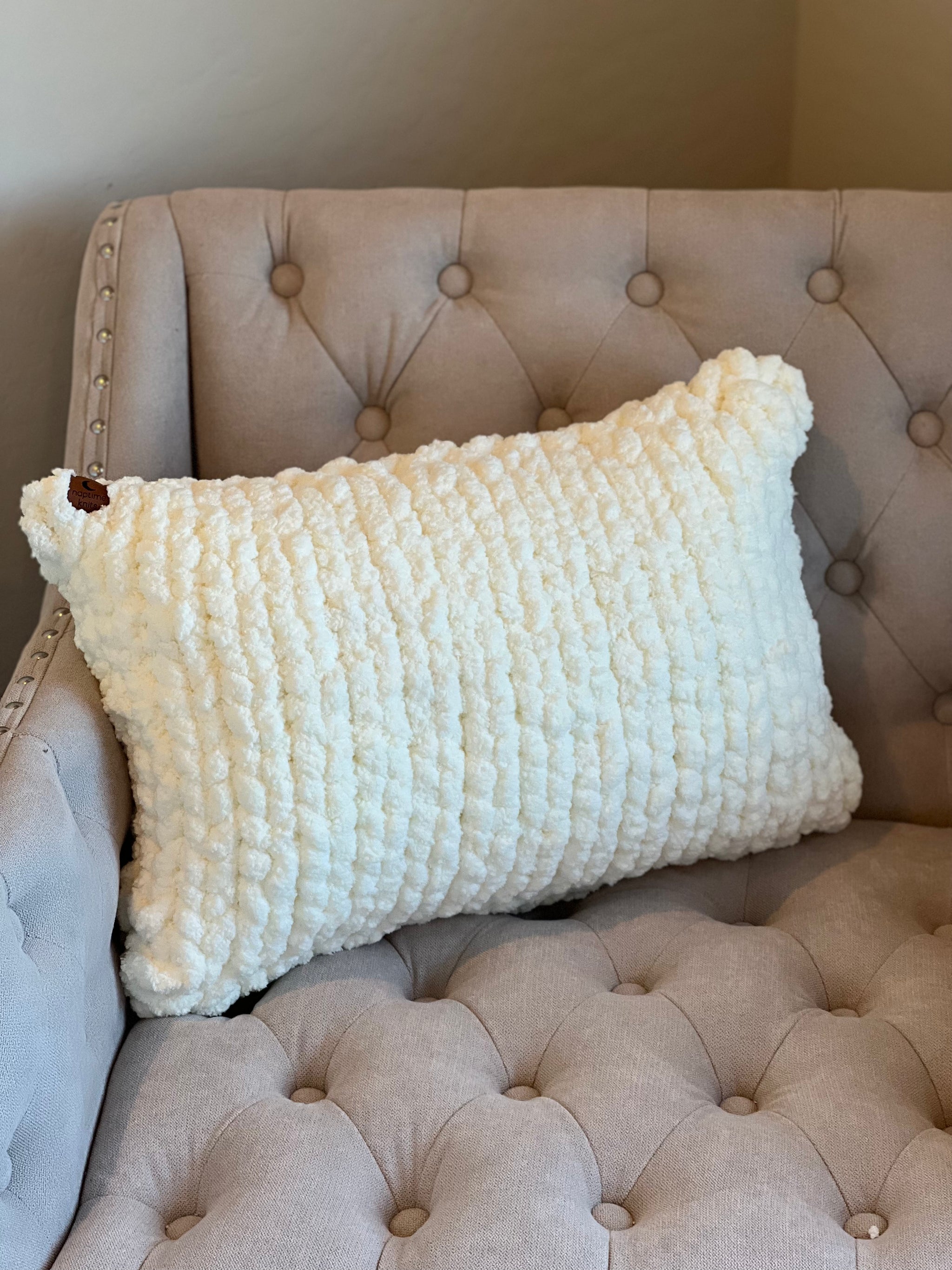 Large knit pillow online